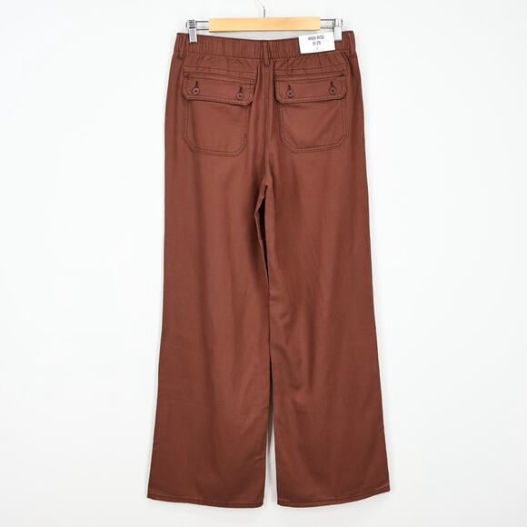 NWT Kensie High-Rise Wide Leg Cargo Trouser Pant Cappuccino Brown Size 8/29 - Picture 2 of 8